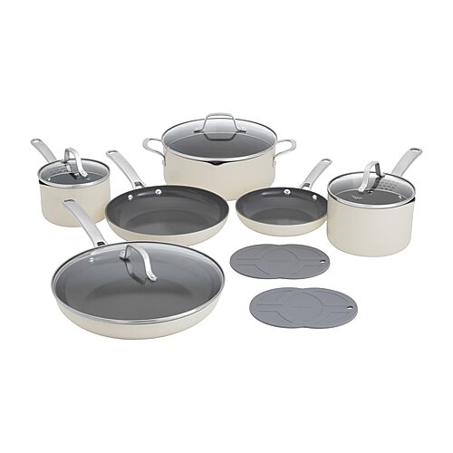 Calphalon Mainline Ceramic 12-pc. Cookware Set In Beige