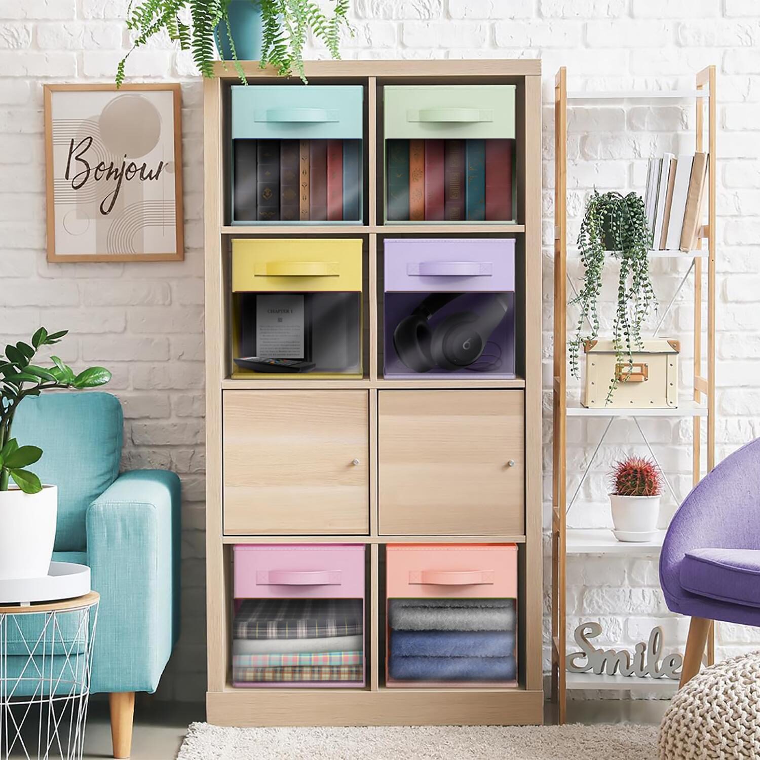 Sorbus 13" Window Foldable Fabric Storage Cube