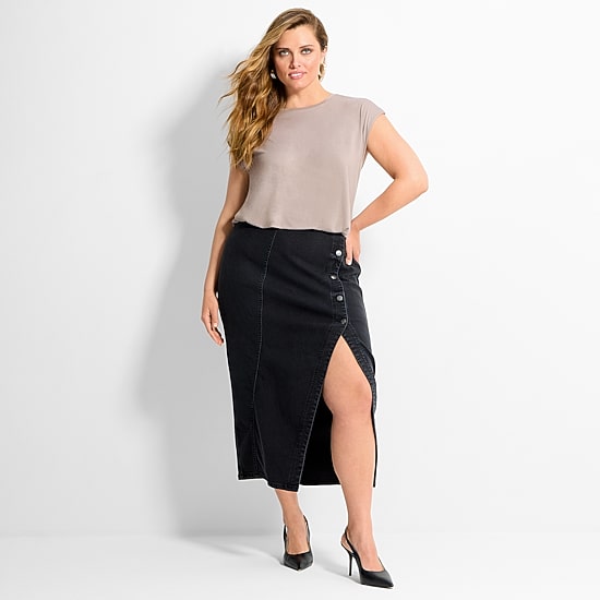 Ashley Graham Women's Plus Knit Bubble Top