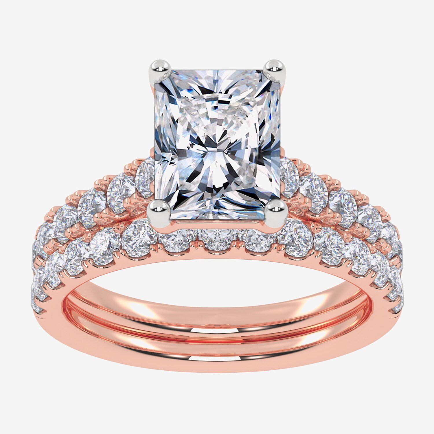 Signature By Modern Bride (G-H / Vs2-Si1) Womens 3 CT. T.W. Lab Grown White Diamond 14K Gold Side Stone Bridal Set