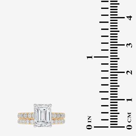 Signature By Modern Bride (G-H / Vs2-Si1) Womens 3 CT. T.W. Lab Grown White Diamond 14K Gold Side Stone Bridal Set