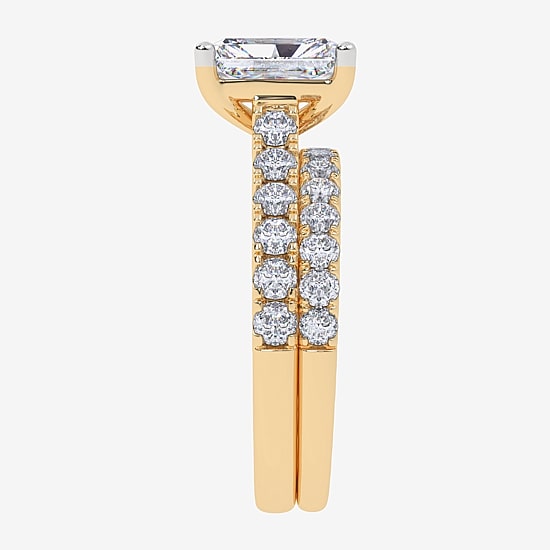 Signature By Modern Bride (G-H / Vs2-Si1) Womens 3 CT. T.W. Lab Grown White Diamond 14K Gold Side Stone Bridal Set