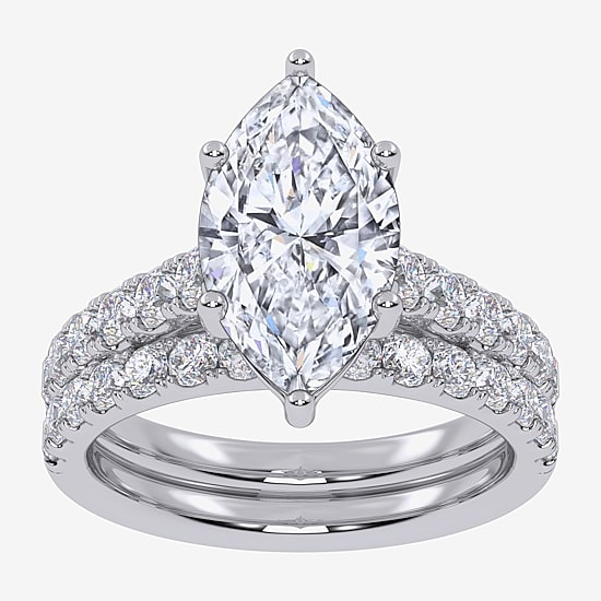 Signature By Modern Bride (G-H / Vs2-Si1) Womens 2 1/2 CT. T.W. Lab Grown White Diamond 14K Gold Marquise Side Stone Bridal Set