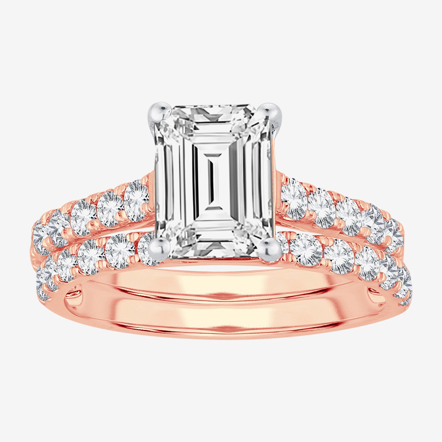 Signature By Modern Bride (G-H / Si1-Si2) Womens 4 CT. T.W. Lab Grown White Diamond 14K Gold Bridal Set