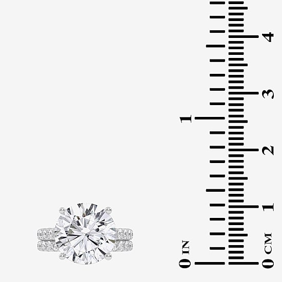 (G-H / Vs2-Si1) Womens 6 CT. T.W. Lab Grown White Diamond 14K Gold Side Stone Bridal Set