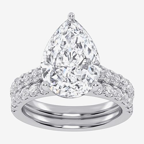 Signature By Modern Bride (G-H / Vs2-Si1) Womens 6 CT. T.W. Lab Grown White Diamond 14K Gold Side Stone Bridal Set, 9, White
