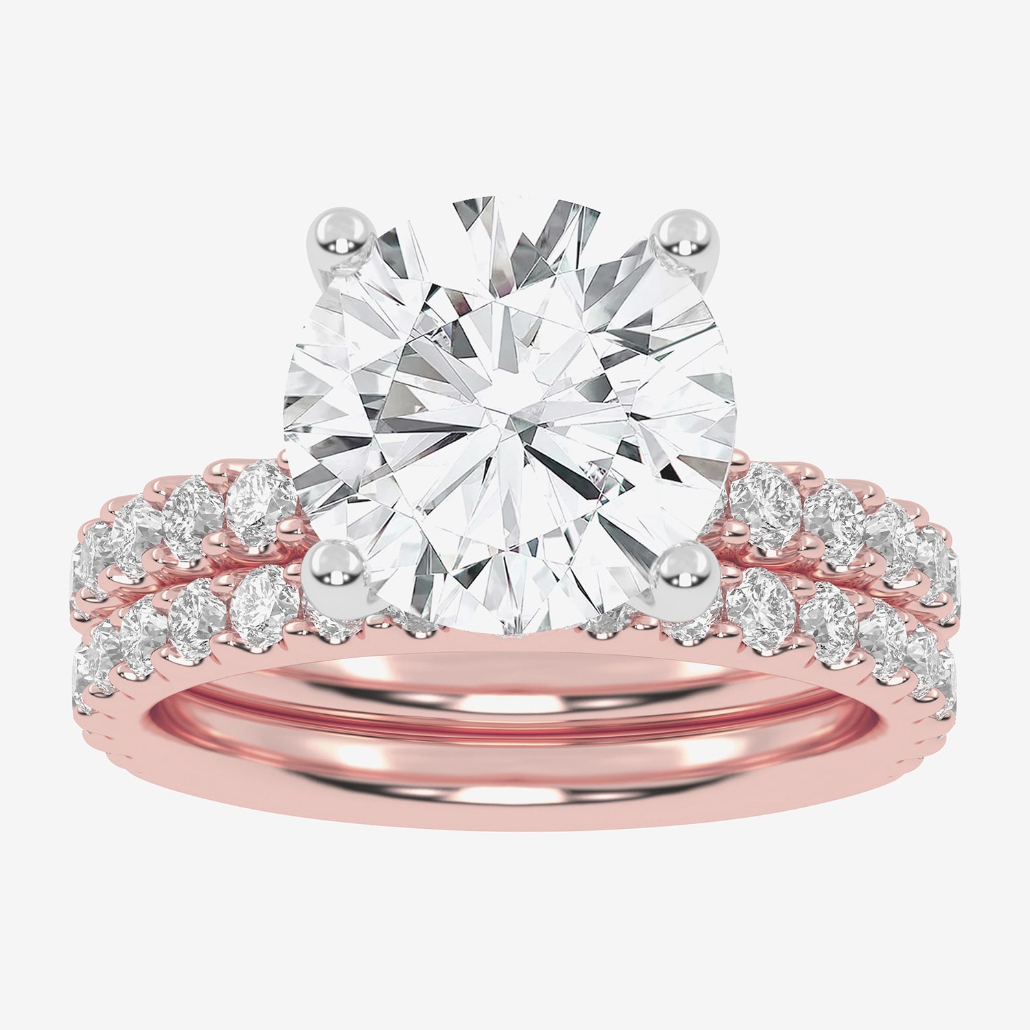 Signature By Modern Bride (G / Vs2-Si1) Womens 6 CT. T.W. Lab Grown White Diamond 14K Gold Round Side Stone Bridal Set