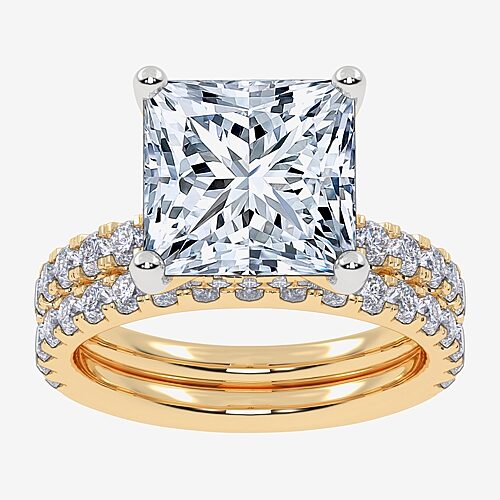 Signature By Modern Bride (G / Vs2-Si1) Womens 6 CT. T.W. Lab Grown White Diamond 14K Gold Side Stone Bridal Set, 9, Yellow