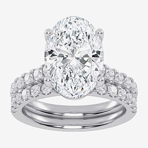 Signature By Modern Bride (G-H / Vs2-Si1) Womens 5 CT. T.W. Lab Grown White Diamond 14K Gold Side Stone Bridal Set, 9, White