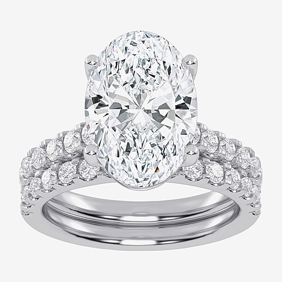 Signature By Modern Bride (G-H / Vs2-Si1) Womens 5 CT. T.W. Lab Grown White Diamond 14K Gold Side Stone Bridal Set