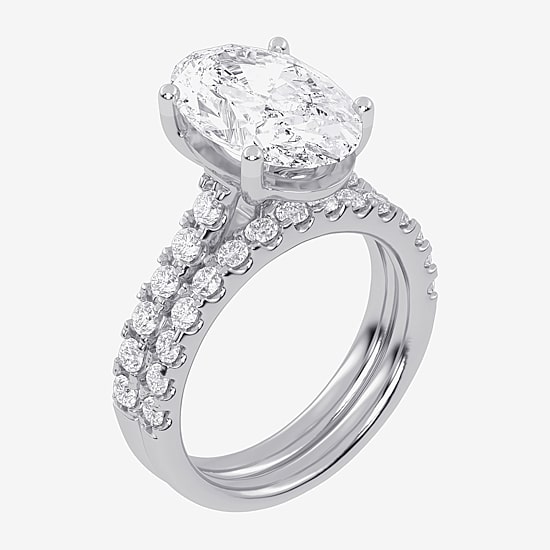 Signature By Modern Bride (G-H / Vs2-Si1) Womens 5 CT. T.W. Lab Grown White Diamond 14K Gold Side Stone Bridal Set