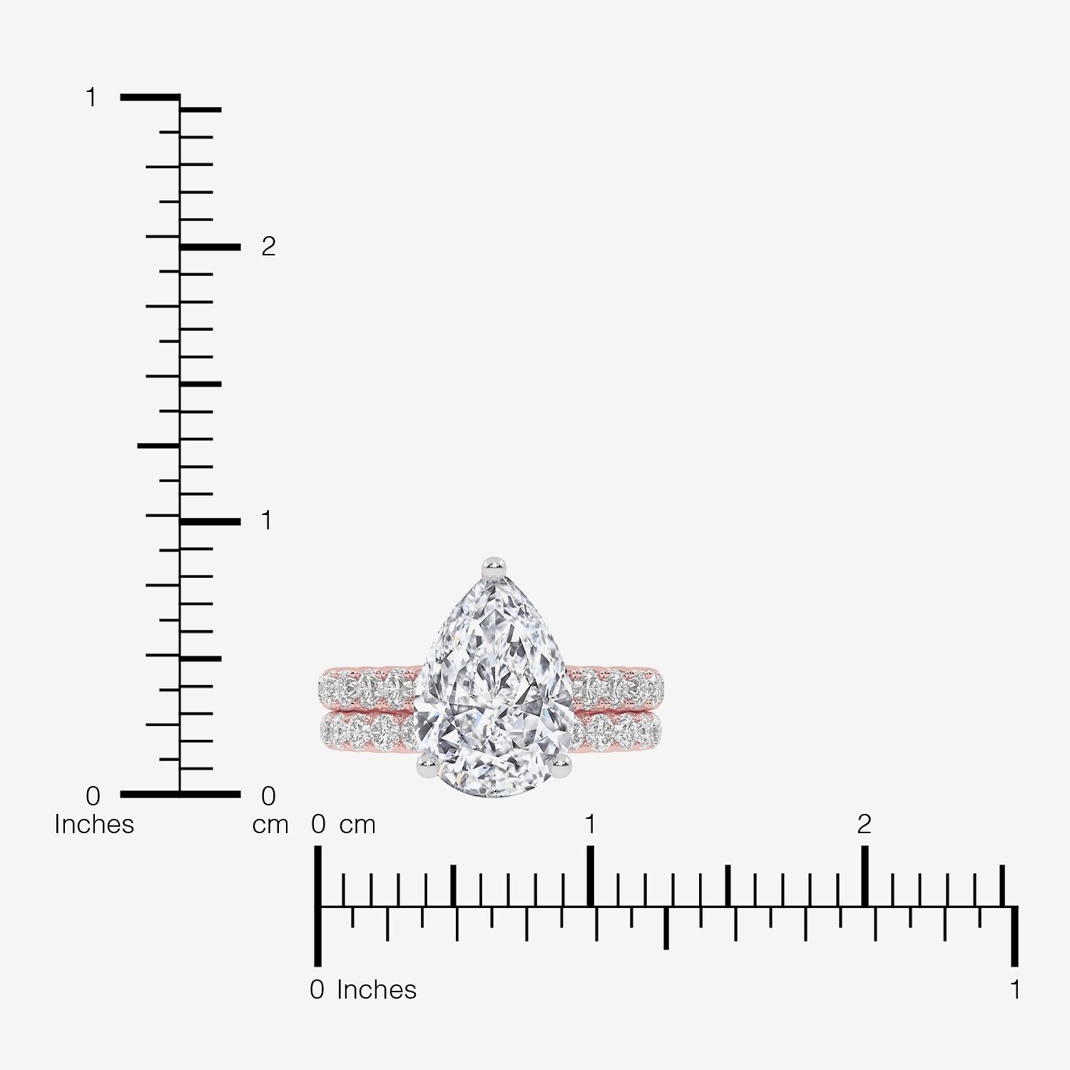 Signature By Modern Bride (G-H / Si1-Si2) Womens 4 CT. T.W. Lab Grown White Diamond 14K Gold Pear Side Stone Bridal Set