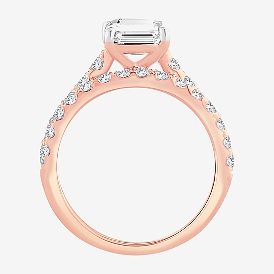 (H-I / SI1-SI2) Signature By Modern Bride Womens 2 1/2 CT. TW. Lab Grown White Diamond in 14K Gold Emerald Bridal Set
