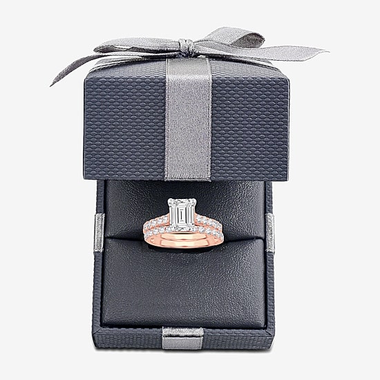 (H-I / SI1-SI2) Signature By Modern Bride Womens 2 1/2 CT. TW. Lab Grown White Diamond in 14K Gold Emerald Bridal Set