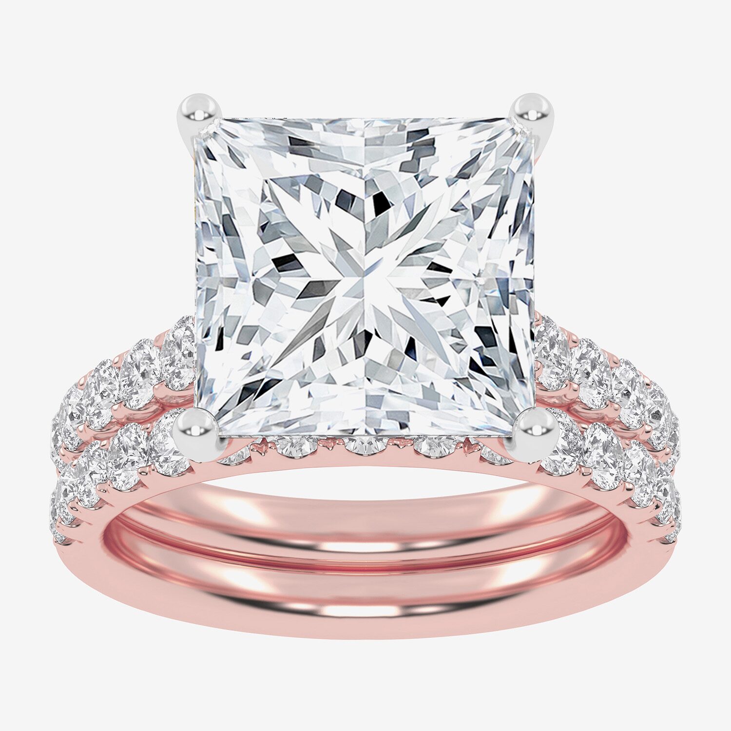 G-H / Vs2-Si1) Womens CT. T.W. Lab Grown White Diamond 14K Gold Side Stone Bridal Set