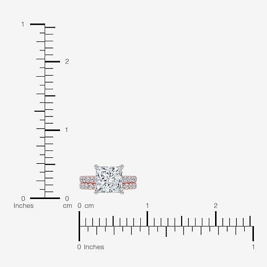 (H-I / SI1-SI2) Signature By Modern Bride Womens 2 1/2 CT. TW. Lab Grown White Diamond in 14K Gold Princess Bridal Set