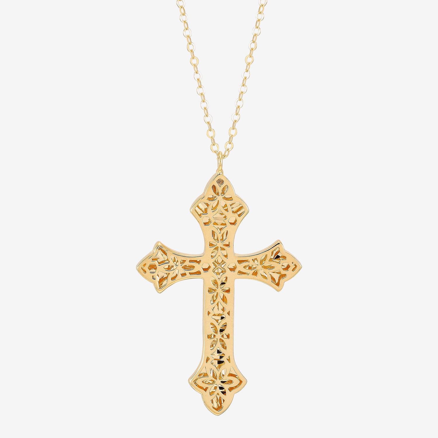 Made in Italy Cross Womens 10K Gold Cross 16 Inch Pendant Necklace