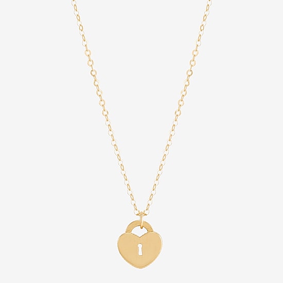 Gold Addiction Womens 10K Gold Heart 18 Inch Pendant Necklace
