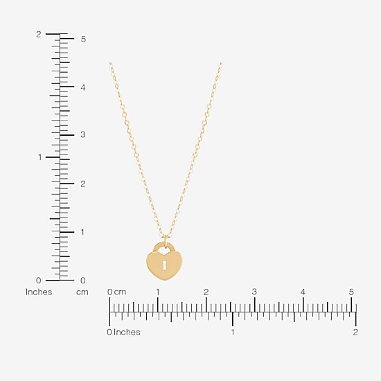 Gold Addiction Womens 10K Gold Heart 18 Inch Pendant Necklace