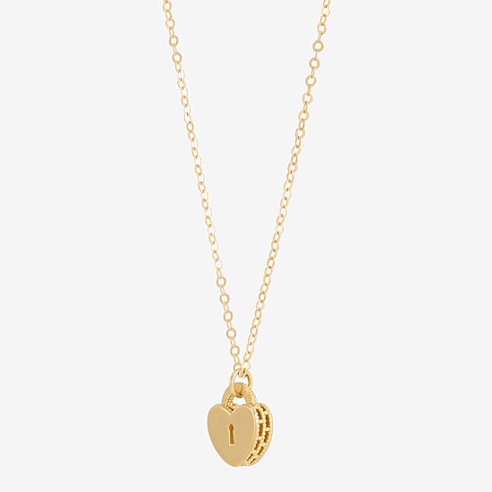Gold Addiction Womens 10K Gold Heart 18 Inch Pendant Necklace