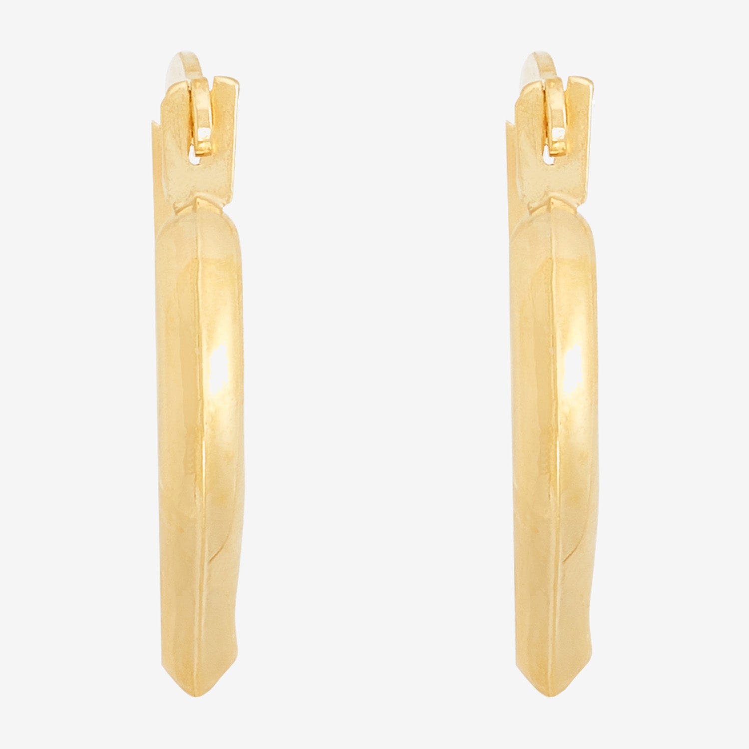 Girls 14K Gold 12.8mm Heart Hoop Earrings
