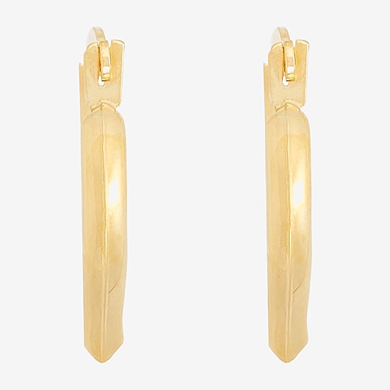 Girls 14K Gold 12.8mm Heart Hoop Earrings