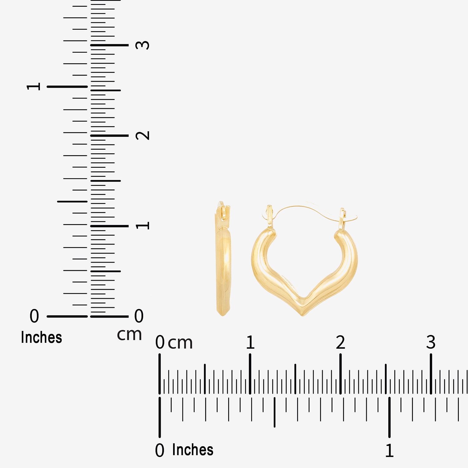 Girls 14K Gold 12.8mm Heart Hoop Earrings