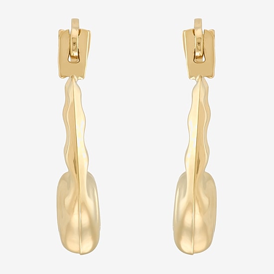 Girls 14K Gold 12.3mm Heart Hoop Earrings
