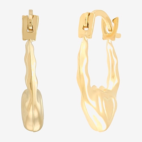 Fine Jewelry Kids' Girls 14k Gold 12.3mm Heart Hoop Earrings In Yellow