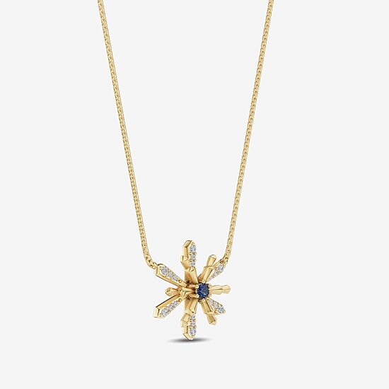 Enchanted Disney Fine Jewelry Womens 1/10 CT. T.W. Genuine Blue Aquamarine Sterling Silver 17 1/2 Inch Pendant Necklace