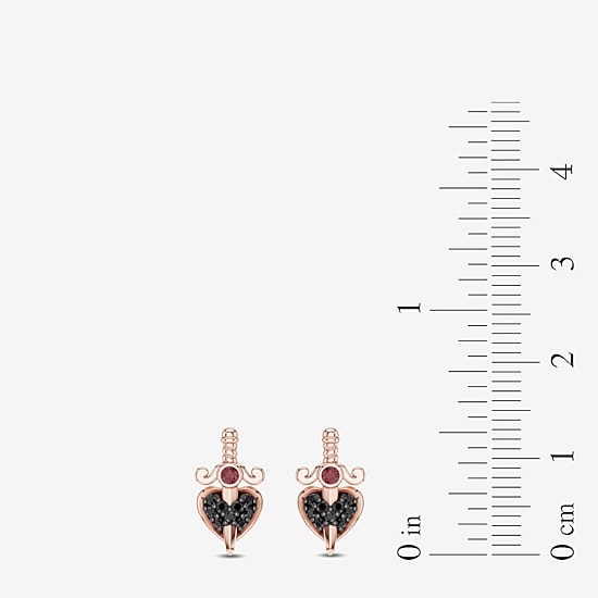 Enchanted Disney Fine Jewelry 1/8 CT. T.W. Genuine Red Garnet 10K Gold 12.6mm Evil Queen Stud Earrings