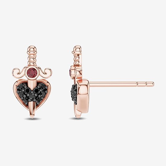 Enchanted Disney Fine Jewelry 1/8 CT. T.W. Genuine Red Garnet 10K Gold 12.6mm Evil Queen Stud Earrings