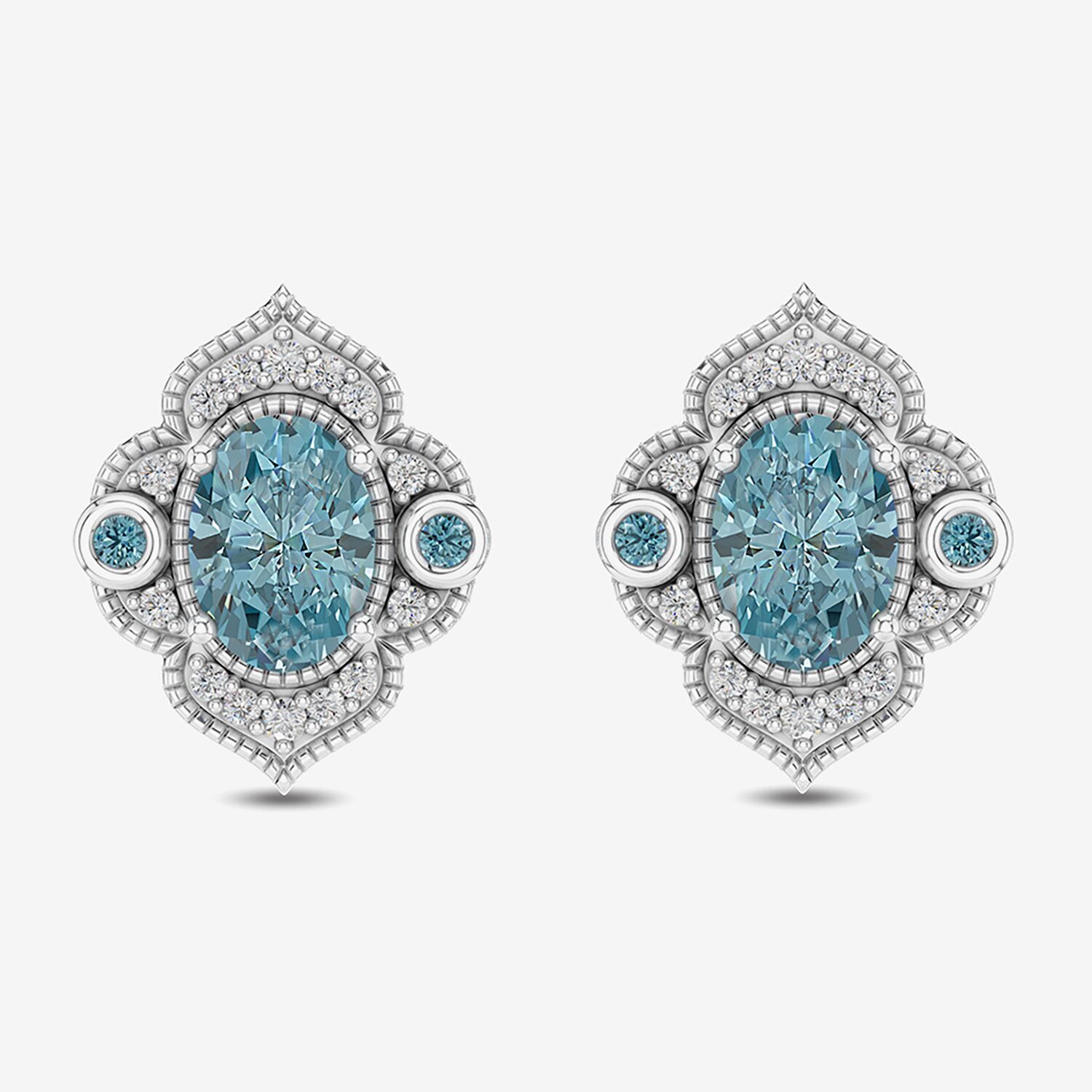 Enchanted Disney Fine Jewelry 1/6 CT. T.W. Genuine Blue Topaz Sterling Silver 14mm Aladdin Jasmine Stud Earrings