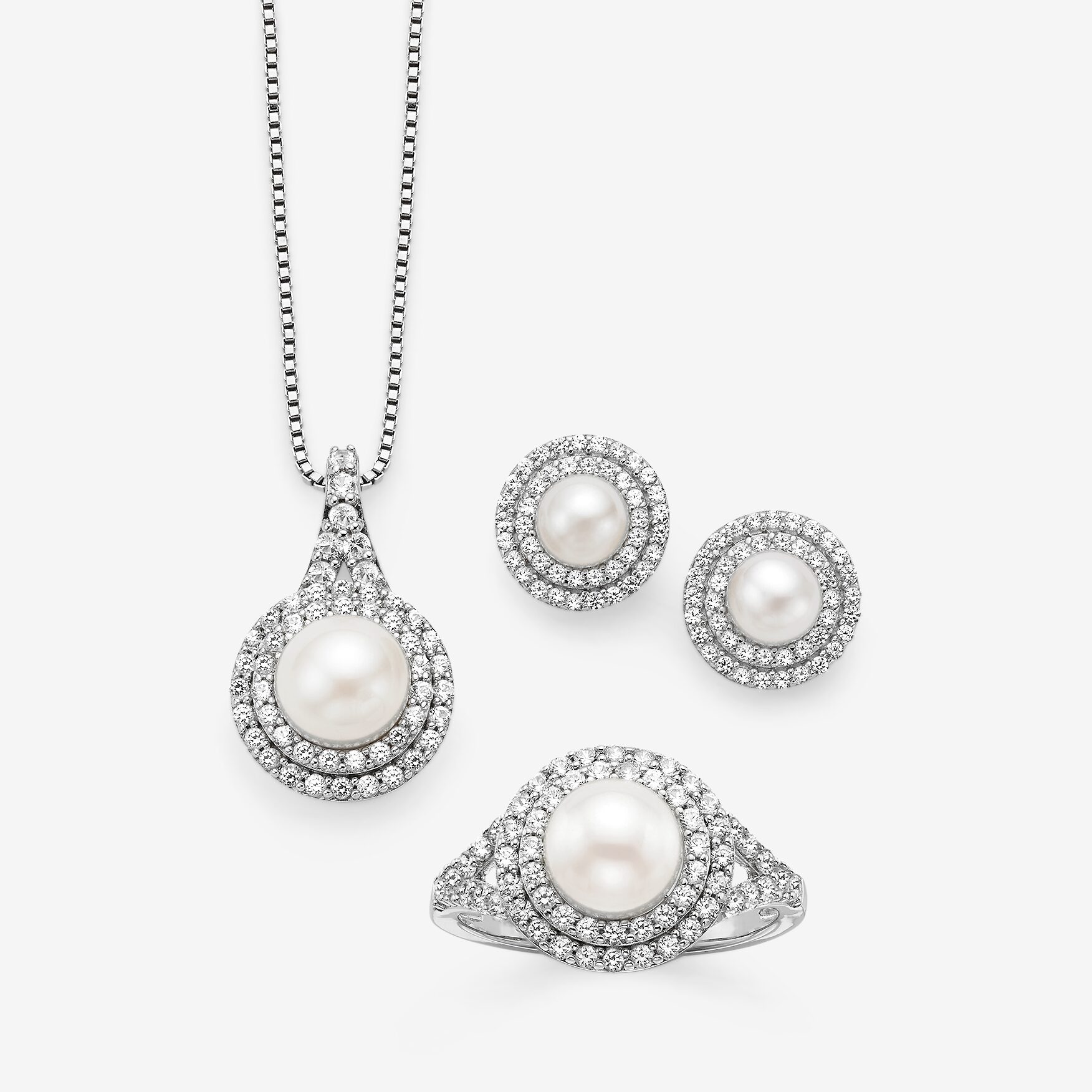 Gemstone & Lab-Created White Sapphire Sterling Silver Oval Double Halo Stud Earrings