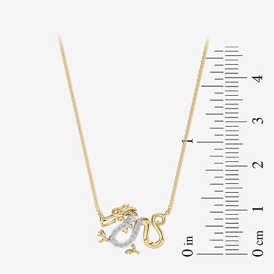 Enchanted Disney Fine Jewelry Womens Diamond Accent Natural White Diamond 14K Gold Over Silver 17 Inch Pendant Necklace