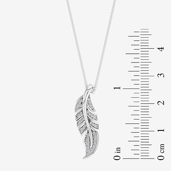 Enchanted Disney Fine Jewelry Womens 1/6 CT. T.W. Natural White Diamond Sterling Silver 18 Inch Pendant Necklace