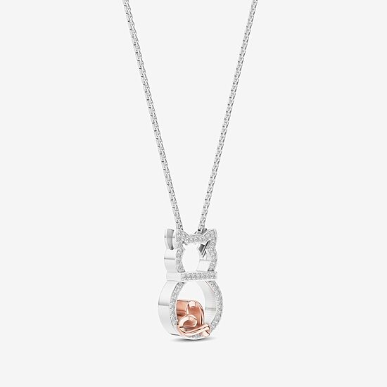 Hallmark Diamonds Womens 1/10 CT. T.W. Natural White Diamond 14K Rose Gold Over Silver 18 Inch Pendant Necklace