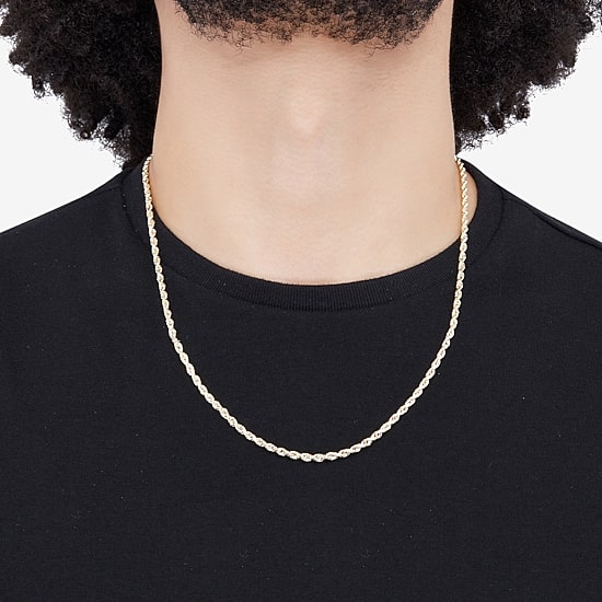 Limited Quantities! Womens 14K Gold 22 Inch Rope Chain Necklace