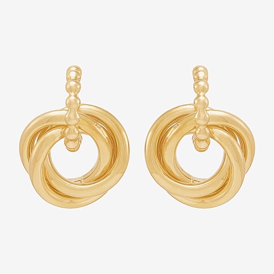 Limited Quantities! Womens 14K Gold Knot Drop Earrings