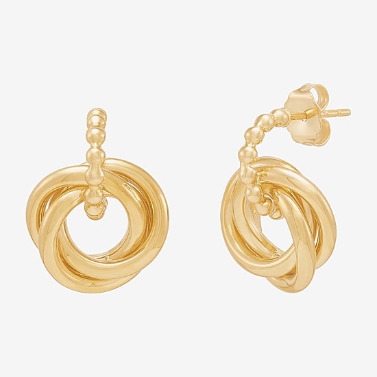 Limited Quantities! Womens 14K Gold Knot Drop Earrings
