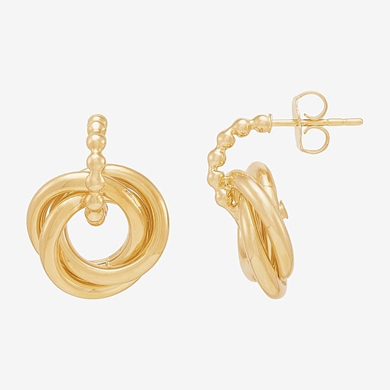 Limited Quantities! Womens 14K Gold Knot Drop Earrings