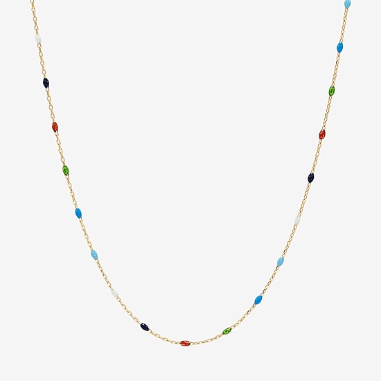 Limited Quantities! Womens 14K Gold 18 Inch Beaded Necklace