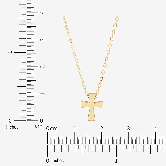 Limited Quantities! Womens 10K Gold Cross 17 Inch Pendant Necklace