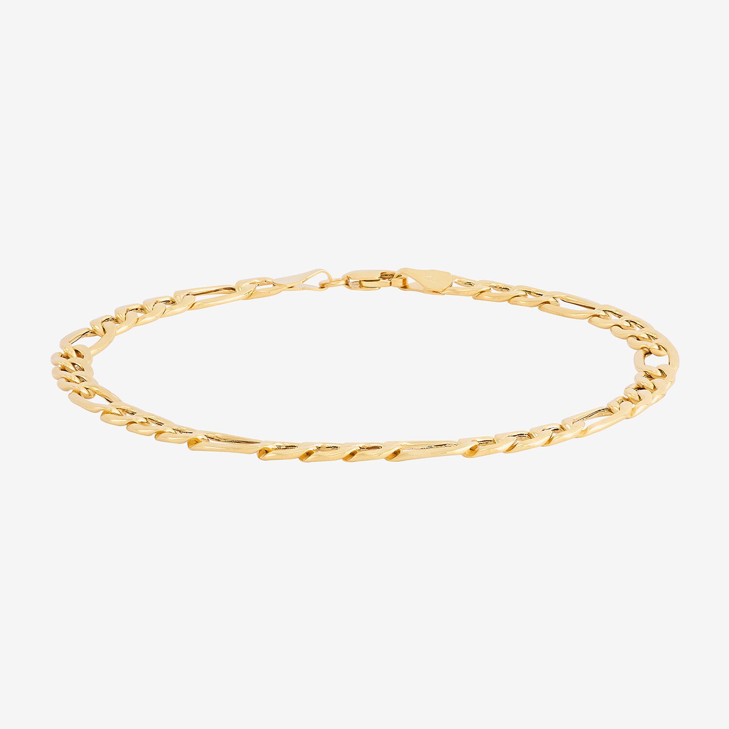 Limited Quantities! Womens 10K Gold 8 1/2 Inch Hollow Figaro Chain Bracelet