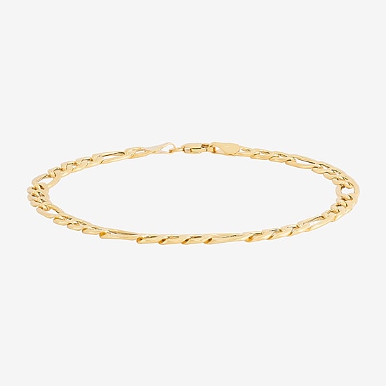 Limited Quantities! Womens 10K Gold 8 1/2 Inch Hollow Figaro Chain Bracelet