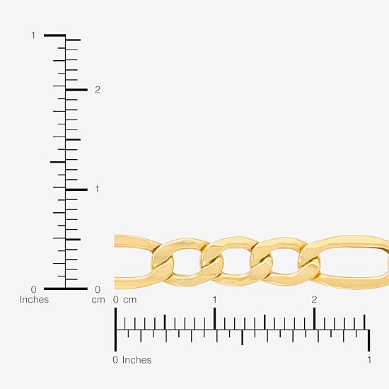 Limited Quantities! Womens 10K Gold 8 1/2 Inch Hollow Figaro Chain Bracelet