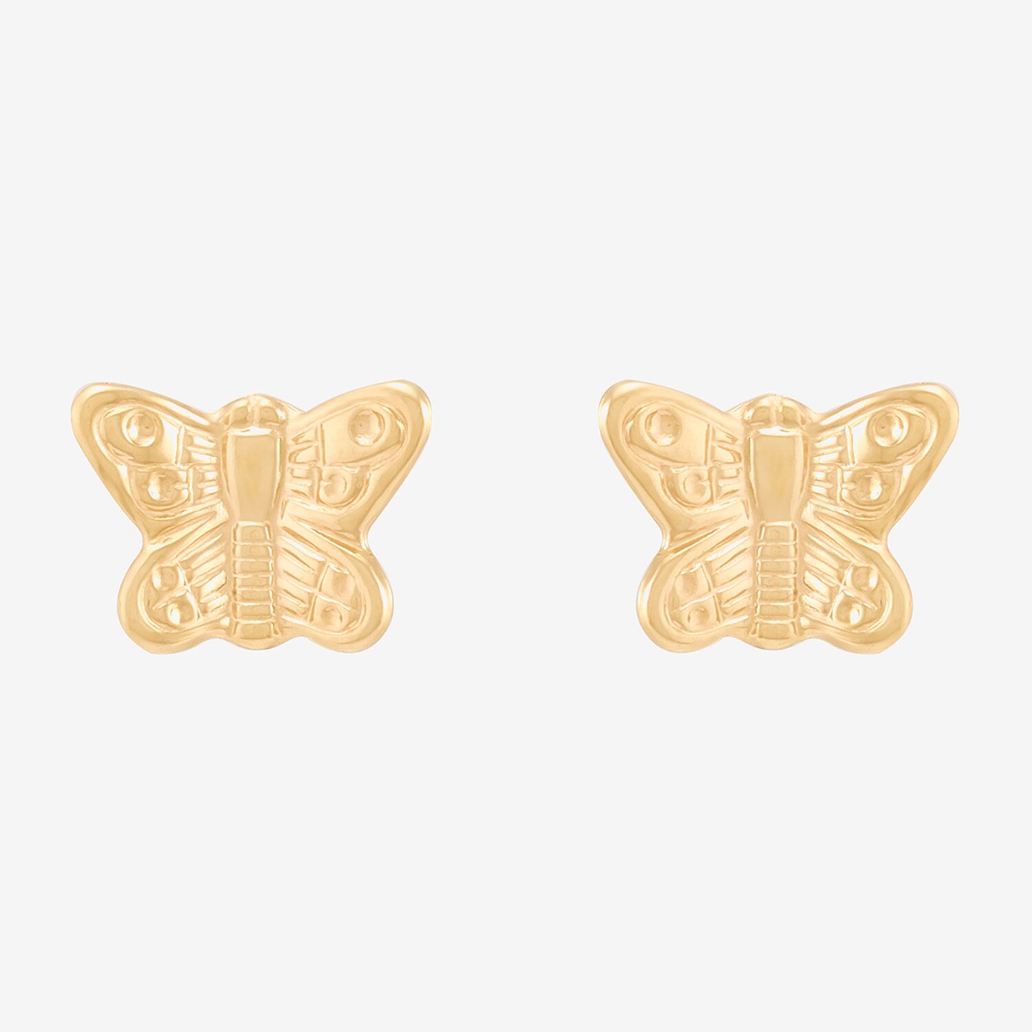 Limited Quantities! 14K Gold 4.5mm Butterfly Stud Earrings