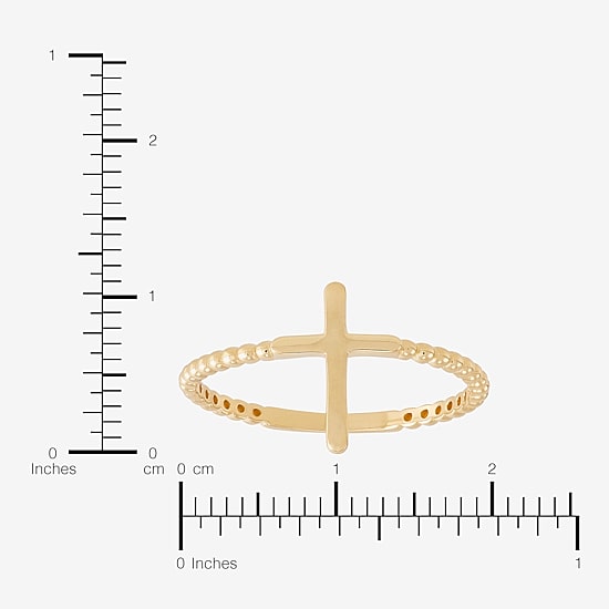 Limited Quantities! Womens 10K Gold Cross Cocktail Ring