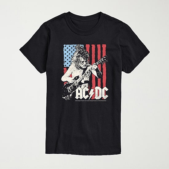 Novelty Mens Crew Neck Short Sleeve Regular Fit AC/DC Big and Tall Graphic T-Shirt