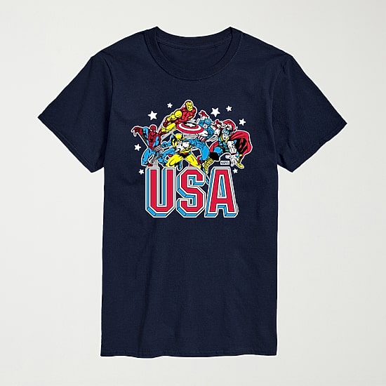 Novelty Mens Crew Neck Short Sleeve Regular Fit Marvel Big and Tall Graphic T-Shirt